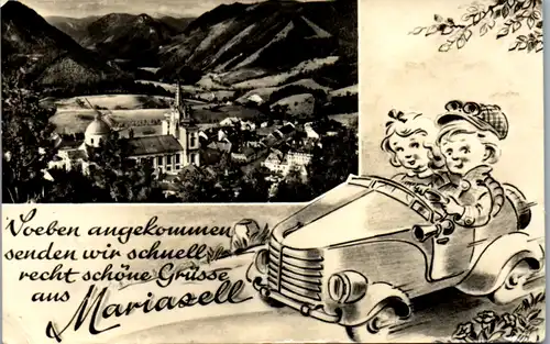 10398 - Steiermark - Mariazell , Humor , Kinder im Auto - gelaufen 1962