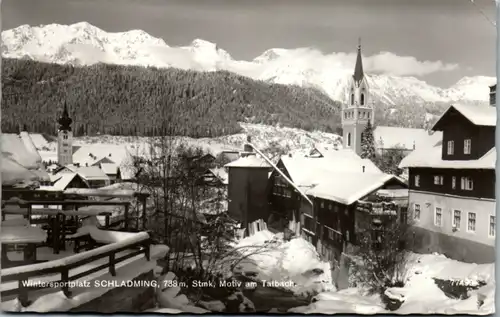 10436 - Steiermark - Schladming , Motiv am Talbach , Wintersportplatz - gelaufen 1966