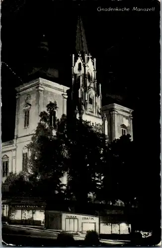 10450 - Steiermark - Mariazell , Gnadenkirche , Basilika bei Nacht - nicht gelaufen 1957