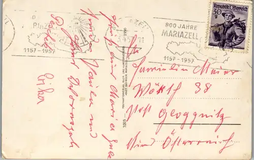 10451 - Steiermark - Mariazell mit Hohen Student - gelaufen 1957