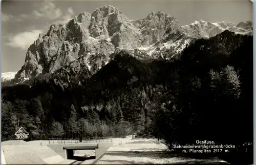 11295 - Steiermark - Gesäuse , Schneiderwarthgrabenbrücke mit Planspitze - nicht gelaufen 1933