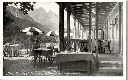 11301 - Steiermark - Gstatterboden , Hotel Gesäuse Terrasse - nicht gelaufen 1948