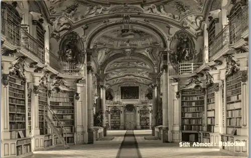 11305 - Steiermark - Admont , Stift Admont Bibliothek - nicht gelaufen 1948