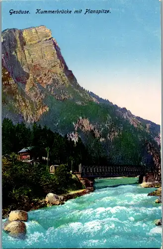 11309 - Steiermark - Gesäuse , Kummerbrücke mit Planspitze , Künstlerkarte - nicht gelaufen 1924