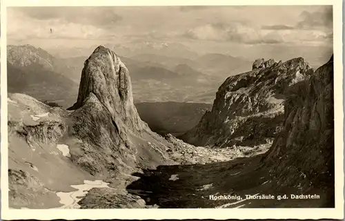 11335 - Salzburg - Hochkönig , Torsäule gegen den Dachstein - nicht gelaufen 1950