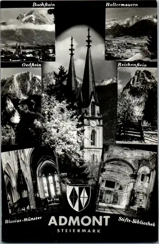 11343 - Steiermark - Admont , Buchstein , Hallermauern , Reichenstein , Blasius Münster , Mehrbildkarte - gelaufen 1963
