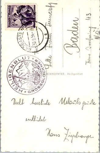 11344 - Kärnten - Heiligenblut , Großglockner Hochalpenstraße , Sturmalpe mit Schobergruppe , Glocknerhaus - gelaufen 1954