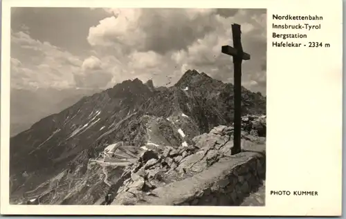 11352 - Tirol - Innsbruck , Nordkettenbahn , Bergstation , Hafelekar , Kreuz - nicht gelaufen