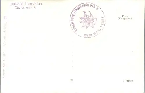 11357 - Tirol - Innsbruck , Hungerburg , Theresienkirche - nicht gelaufen