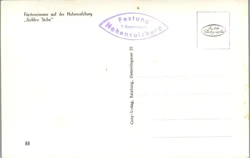 11374 - Salzburg - Fürstenzimmer auf der Hohensalzburg , Goldene Stube - nicht gelaufen