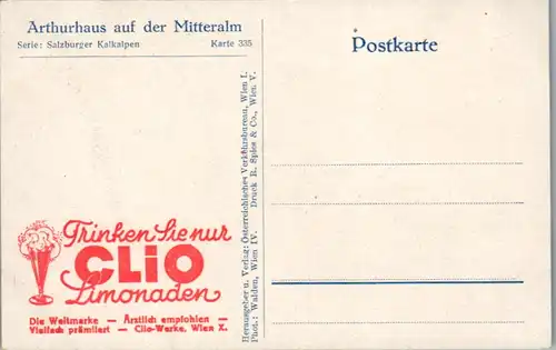 11376 - Salzburg - Arthurhaus auf der Mitteralm , Salzburger Kalkalpen , Clio Limonade - nicht gelaufen