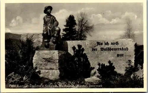 11387 - Steiermark - Krieglach , Peter Rosegger Denkmal , Waldheimat - nicht gelaufen