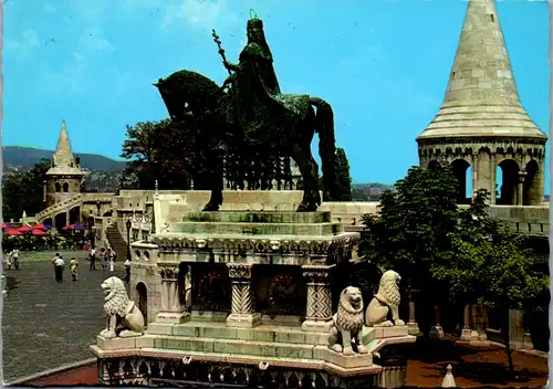 11413 - Ungarn - Budapest , Szent Istvan Szobor , Statue St. Stephan - gelaufen