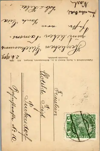 11443 -  - Blumen , Rosen - gelaufen 1909