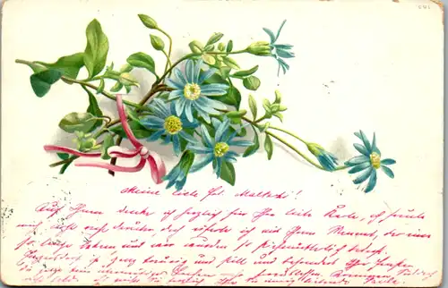 11445 -  - Blumen , Lithografie - gelaufen