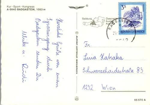 11574 - Salzburg - Badgastein , Mehrbildkarte - gelaufen