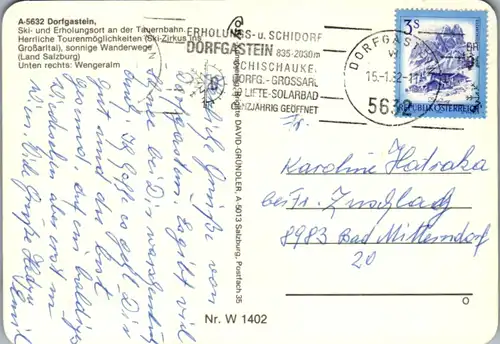 11586 - Salzburg - Dorfgastein , Wengeralm , Mehrbildkarte - gelaufen 1982