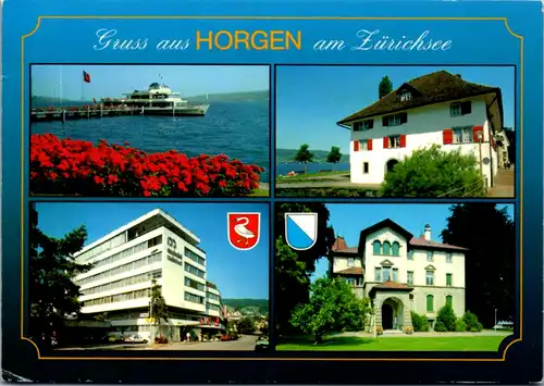 11591 - Schweiz - Horgen am Zürichsee , Limmat , Sust , Seehotel Meierhof , Seerose , Mehrbildkarte - gelaufen 1993