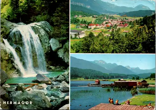 11592 - Kärnten - Hermagor , Garnitzenklamm , Presseggersee mit Gartnerkofel - gelaufen 1964