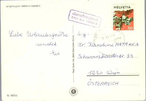 11612 - Schweiz - Jungfraujoch , Gletscherhorn , Lauihorn , Rottalsattel , Mathildenspitze - gelaufen 1977