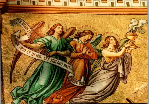 11677 - Christentum - Innsbruck , Detail des Fassaden Mosaiks der Anbetungskirche - nicht gelaufen