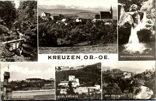 11720 - Oberösterreich - Kreuzen , Fleischanderlweg , Markt Kreuzen , Burg Kreuzen , Bad Kreuzen , Wolfschlucht-Wasserfall - gelaufen 1962