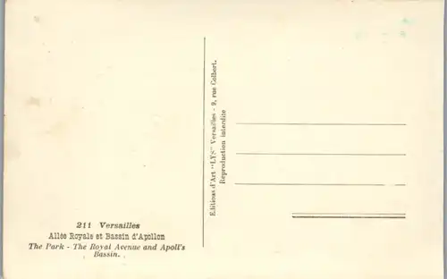 11725 - Frankreich - Versailles , Allee Royale et Bassin d' Apollon , The Park , The Royal Avenue and Apoll's Bassin - nicht gelaufen