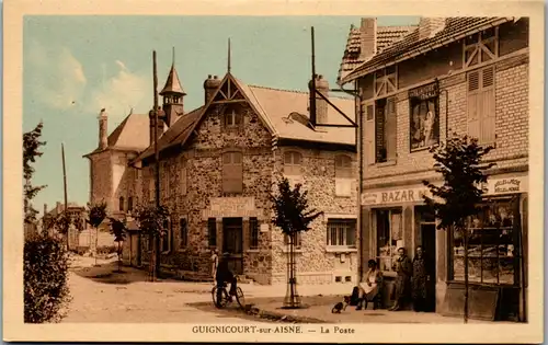 11741 - Frankreich - Guignicourt sur Aisene , La Poste , Bazar - gelaufen 1943