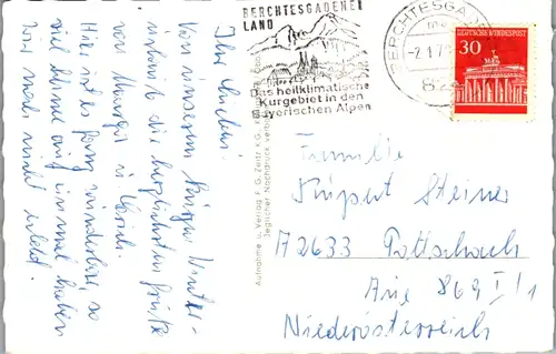 11753 - Deutschland - Berchtesgaden , Maria Gern mit Unterberg - gelaufen 1970