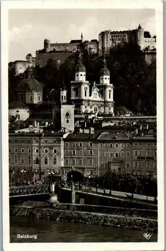 11755 - Salzburg - Salzburg , Staatsbrücke mit Dom und Festung Hohensalzburg - gelaufen 1933
