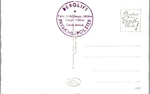 11767 - Steiermark - Präbichl mit Erzberg , Berglift , Sessellift - nicht gelaufen 1955