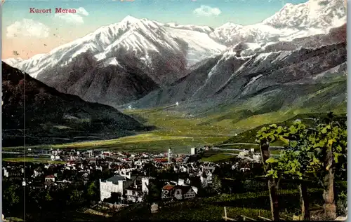 11778 - Italien , Meran , Kurort , Panorama - gelaufen 1913