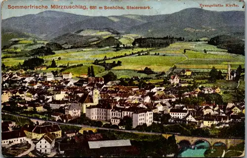 11801 - Steiermark - Mürzzuschlag , Sommerfrische , Panorama - gelaufen 1912