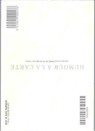11852 - Humor - Que je suis fatigue , Sittig , Bär - nicht gelaufen