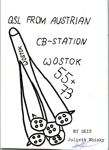 11855 - QSL - CB , Österreich , Wostok