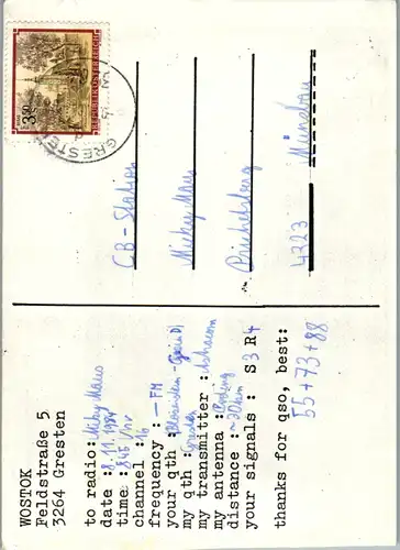 11855 - QSL - CB , Österreich , Wostok