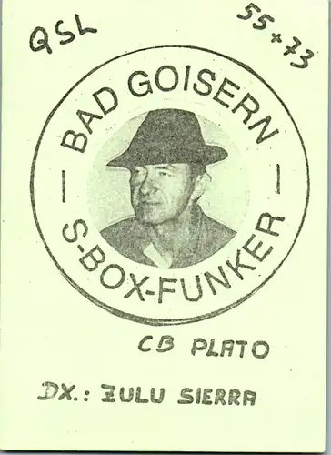 11857 - QSL - CB , Österreich , Bad Goisern , Plato , Zulu Sierra