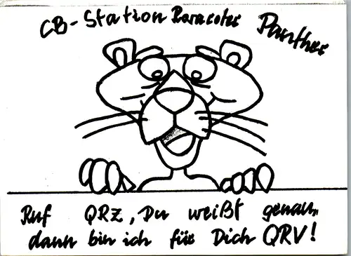 11864 - QSL - CB , Österreich , Wallsee , Rosaroter Phanter