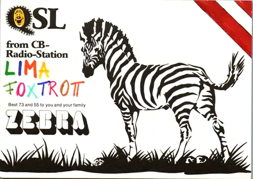 11876 - QSL - CB , Österreich , Linz , Zebra