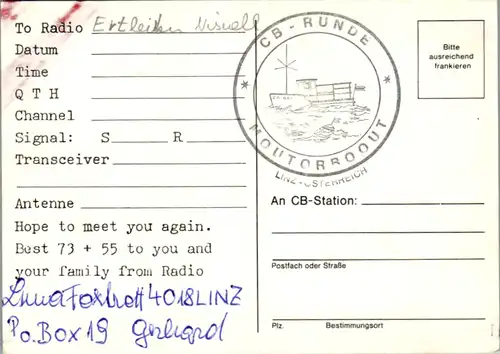 11876 - QSL - CB , Österreich , Linz , Zebra