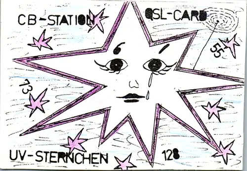 11895 - QSL - CB , Österreich , Steyr , UV Sternchen