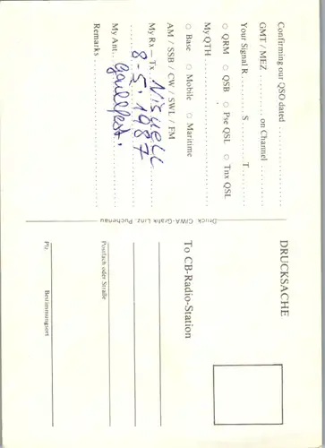 11904 - QSL - CB , Österreich , Linz , Tramp