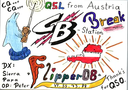 11917 - QSL - CB , Österreich , Euratsfeld , Flipper 08