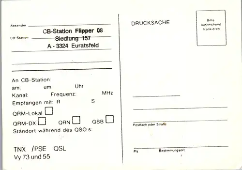 11917 - QSL - CB , Österreich , Euratsfeld , Flipper 08