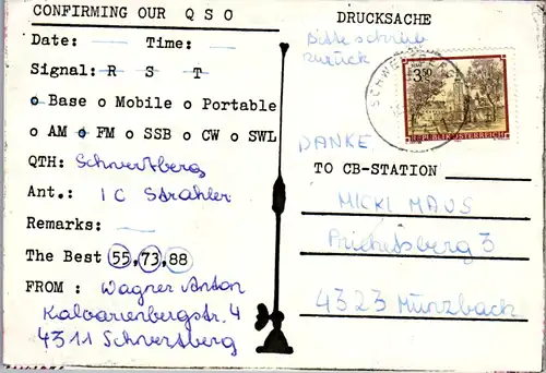 11925 - QSL - CB , Österreich , Schwertberg , Sperber