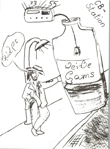 11932 - QSL - CB , Österreich , Neumarkt , Weiße Gams