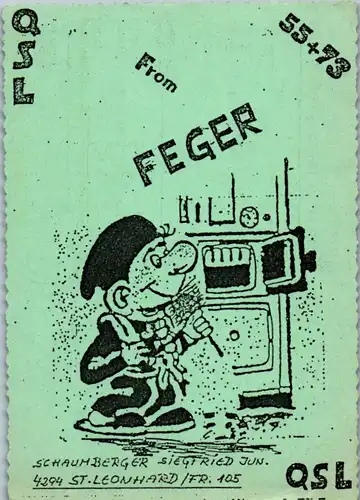 11940 - QSL - CB , Österreich , St. Leonhard , Feger