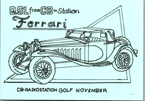 11947 - QSL - CB , Österreich , Bad Ischl , Ferrari