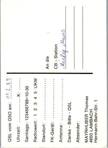 11948 - QSL - CB , Österreich , Lambach , Fuchs KI