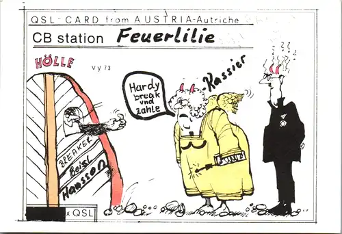 11949 - QSL - CB , Österreich , Wien , Feuerlilie